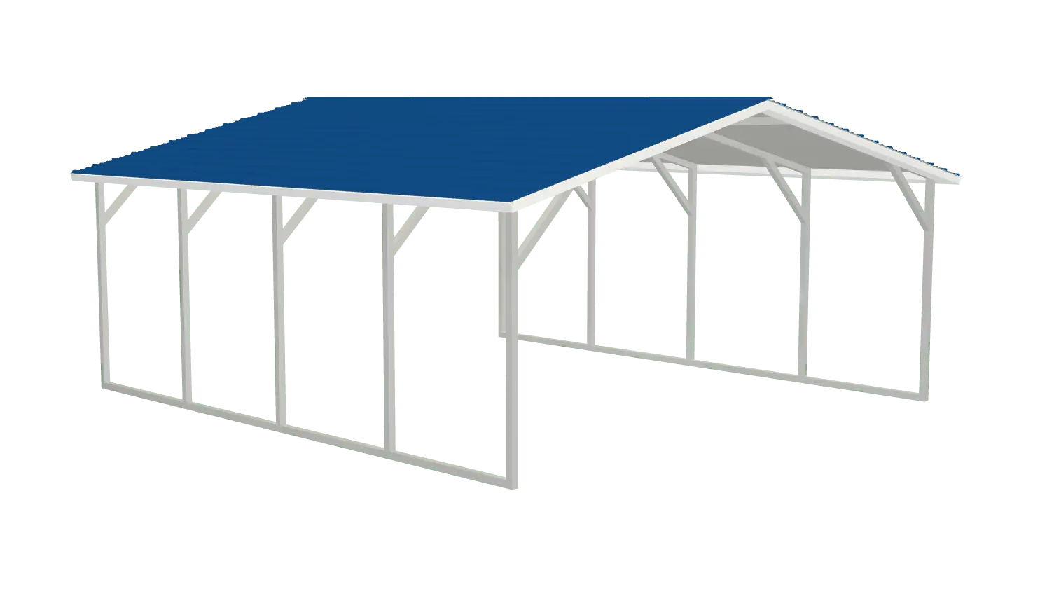 A-Frame Metal Carports Image of boxed eave style carport (a-frame)