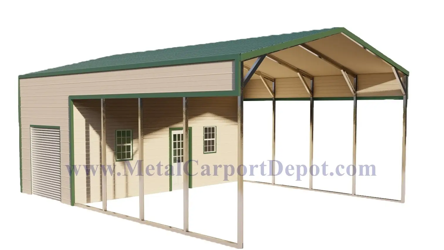 Boxed Eave Style Metal Carport Combo Units Image