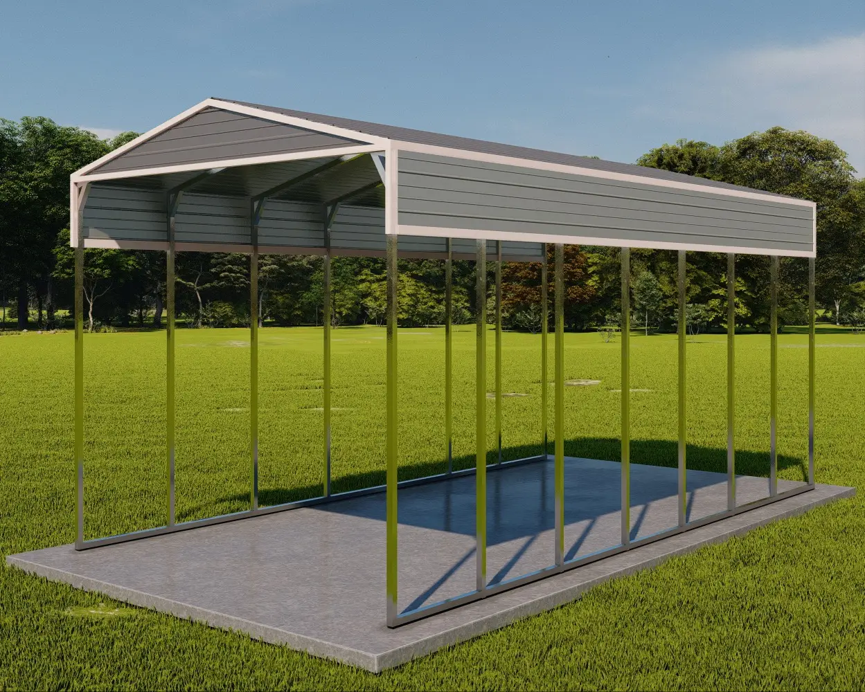 Metal RV Cover showcasing durable construction and reliable protection