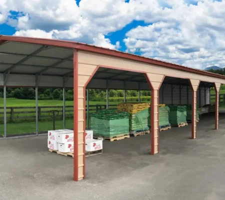 20x80x9 Vertical Carport Metal Carport Depot